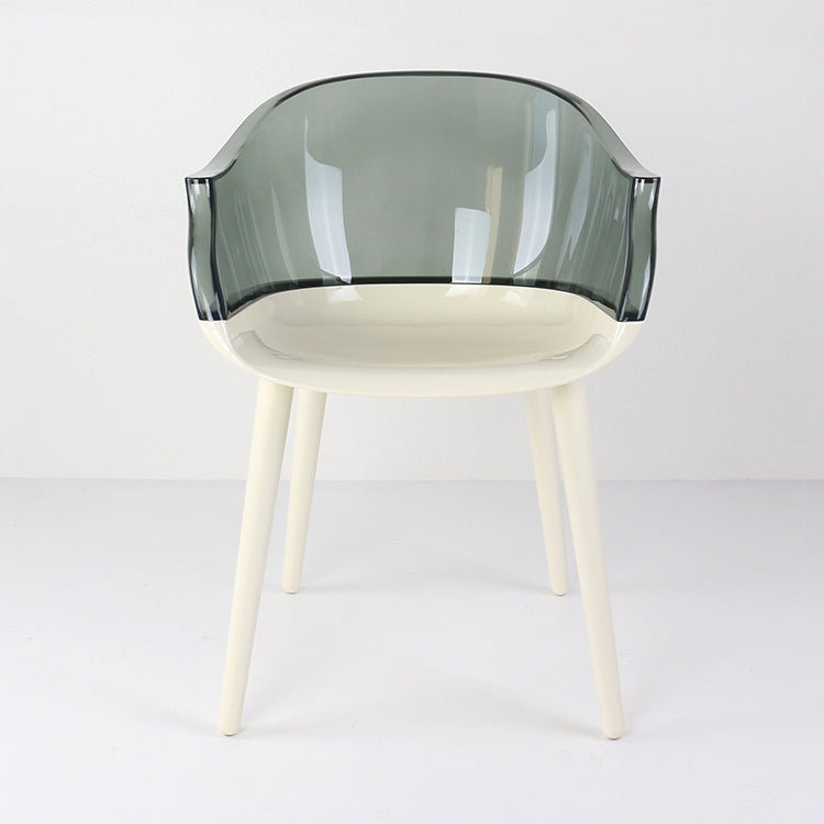 Glam Style Transparent Acrylic Arm Chair Multicolor Dining Arm Chair for Home Grey 1 Piece Clearhalo ' kitchen&dining_furn' 'Dining Chairs' 'Dining Tables & Seating' 'dining_chair' 'Furniture' 'furniture_dining_chair' 'Kitchen & Dining Furniture' 'kitchen' 3836111