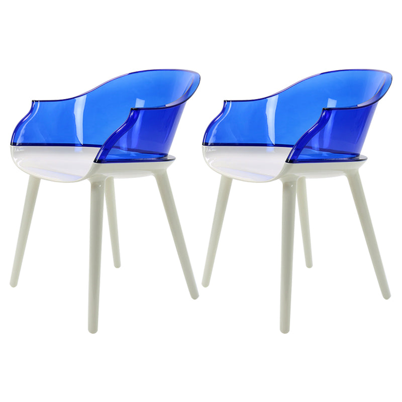 Glam Style Transparent Acrylic Arm Chair Multicolor Dining Arm Chair for Home Blue Set of 2 Clearhalo ' kitchen&dining_furn' 'Dining Chairs' 'Dining Tables & Seating' 'dining_chair' 'Furniture' 'furniture_dining_chair' 'Kitchen & Dining Furniture' 'kitchen' 3836115