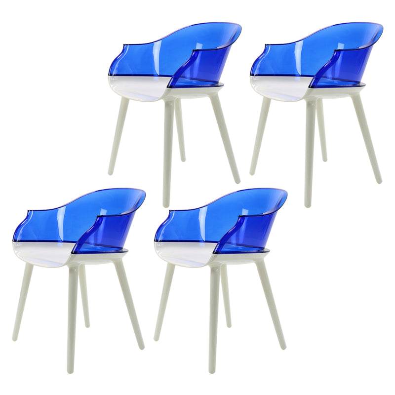 Glam Style Transparent Acrylic Arm Chair Multicolor Dining Arm Chair for Home Blue Set of 4 Clearhalo ' kitchen&dining_furn' 'Dining Chairs' 'Dining Tables & Seating' 'dining_chair' 'Furniture' 'furniture_dining_chair' 'Kitchen & Dining Furniture' 'kitchen' 3836116