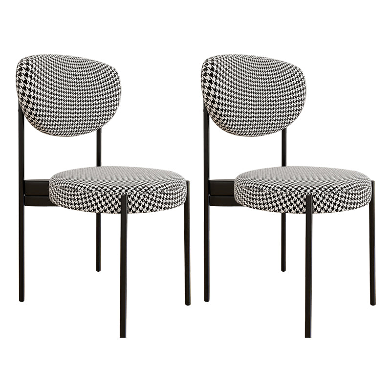 Glam Style Metal Side Chair Matte Finish Open Back Dining Chair for Home Use Black-White 2 Piece Set Black Clearhalo ' kitchen&dining_furn' 'Dining Chairs' 'Dining Tables & Seating' 'dining_chair' 'furn' 'furn_dining_chair' 'Furniture' 'furniture_dining_chair' 'Kitchen & Dining Furniture' 'kitchen' 3836120