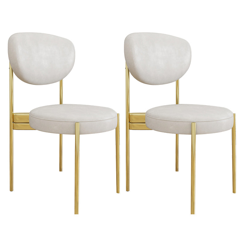 Glam Style Metal Side Chair Matte Finish Open Back Dining Chair for Home Use White 2 Piece Set Brass Gold Clearhalo ' kitchen&dining_furn' 'Dining Chairs' 'Dining Tables & Seating' 'dining_chair' 'furn' 'furn_dining_chair' 'Furniture' 'furniture_dining_chair' 'Kitchen & Dining Furniture' 'kitchen' 3836126