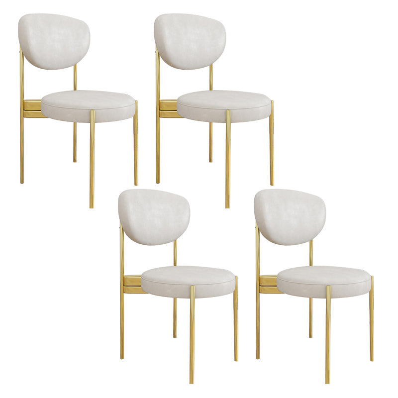 Glam Style Metal Side Chair Matte Finish Open Back Dining Chair for Home Use White 4 Piece Set Brass Gold Clearhalo ' kitchen&dining_furn' 'Dining Chairs' 'Dining Tables & Seating' 'dining_chair' 'furn' 'furn_dining_chair' 'Furniture' 'furniture_dining_chair' 'Kitchen & Dining Furniture' 'kitchen' 3836127