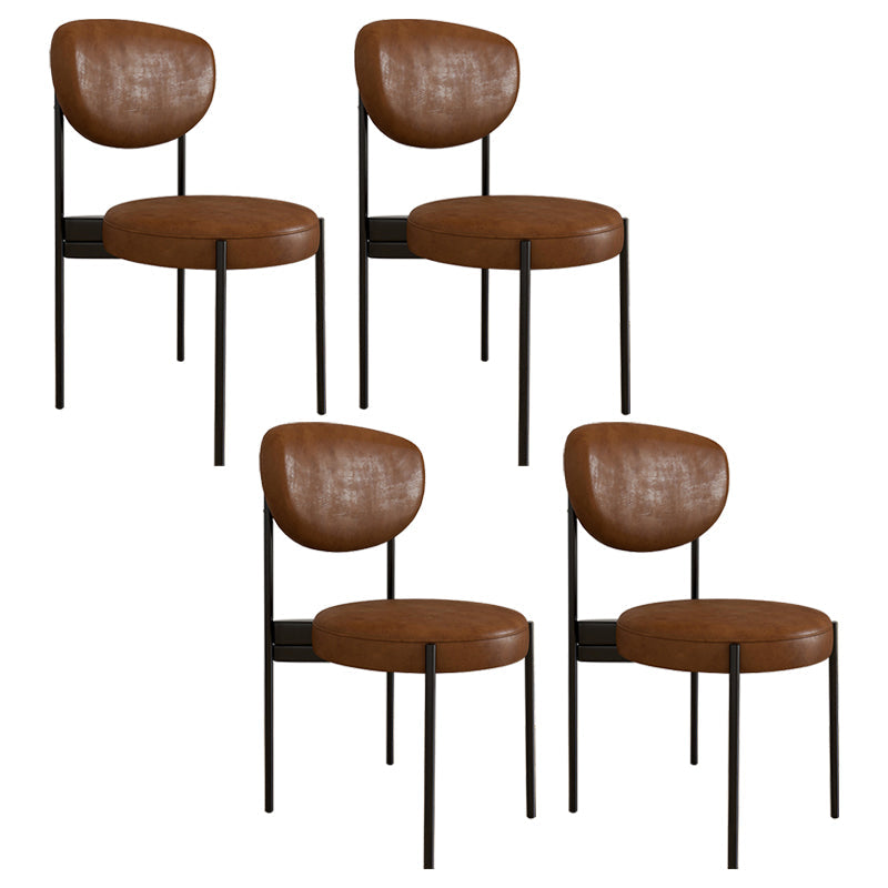Glam Style Metal Side Chair Matte Finish Open Back Dining Chair for Home Use Brown 4 Piece Set Black Clearhalo ' kitchen&dining_furn' 'Dining Chairs' 'Dining Tables & Seating' 'dining_chair' 'furn' 'furn_dining_chair' 'Furniture' 'furniture_dining_chair' 'Kitchen & Dining Furniture' 'kitchen' 3836134