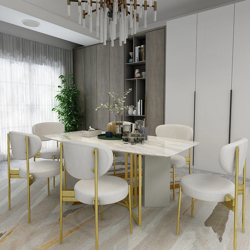 Glam Style Metal Side Chair Matte Finish Open Back Dining Chair for Home Use Clearhalo ' kitchen&dining_furn' 'Dining Chairs' 'Dining Tables & Seating' 'dining_chair' 'furn' 'furn_dining_chair' 'Furniture' 'furniture_dining_chair' 'Kitchen & Dining Furniture' 'kitchen' 3836136
