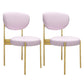 Glam Style Metal Side Chair Matte Finish Open Back Dining Chair for Home Use Pink 2 Piece Set Brass Gold Clearhalo ' kitchen&dining_furn' 'Dining Chairs' 'Dining Tables & Seating' 'dining_chair' 'furn' 'furn_dining_chair' 'Furniture' 'furniture_dining_chair' 'Kitchen & Dining Furniture' 'kitchen' 3836137