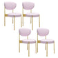 Glam Style Metal Side Chair Matte Finish Open Back Dining Chair for Home Use Pink 4 Piece Set Brass Gold Clearhalo ' kitchen&dining_furn' 'Dining Chairs' 'Dining Tables & Seating' 'dining_chair' 'furn' 'furn_dining_chair' 'Furniture' 'furniture_dining_chair' 'Kitchen & Dining Furniture' 'kitchen' 3836138
