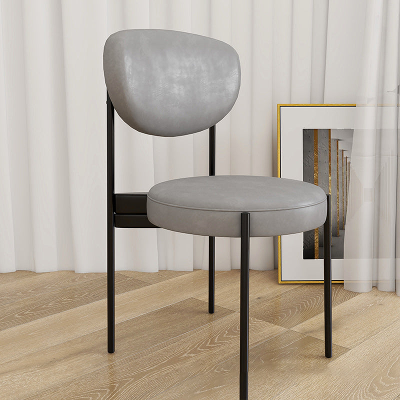 Glam Style Metal Side Chair Matte Finish Open Back Dining Chair for Home Use Grey 1 Piece Black Clearhalo ' kitchen&dining_furn' 'Dining Chairs' 'Dining Tables & Seating' 'dining_chair' 'furn' 'furn_dining_chair' 'Furniture' 'furniture_dining_chair' 'Kitchen & Dining Furniture' 'kitchen' 3836139