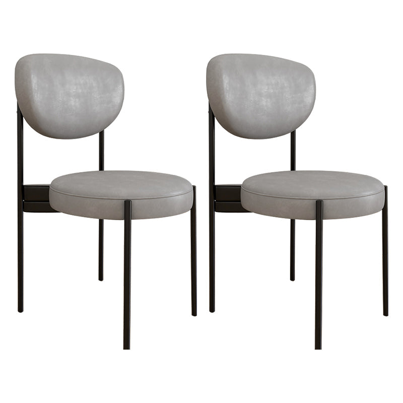 Glam Style Metal Side Chair Matte Finish Open Back Dining Chair for Home Use Grey 2 Piece Set Black Clearhalo ' kitchen&dining_furn' 'Dining Chairs' 'Dining Tables & Seating' 'dining_chair' 'furn' 'furn_dining_chair' 'Furniture' 'furniture_dining_chair' 'Kitchen & Dining Furniture' 'kitchen' 3836140