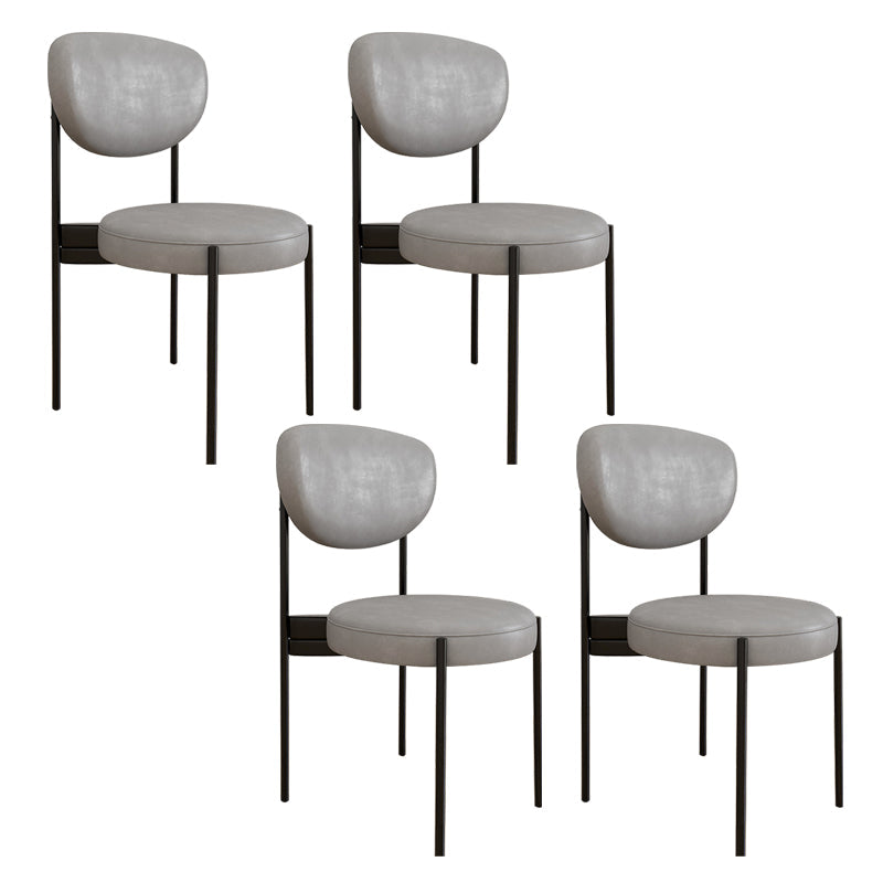 Glam Style Metal Side Chair Matte Finish Open Back Dining Chair for Home Use Grey 4 Piece Set Black Clearhalo ' kitchen&dining_furn' 'Dining Chairs' 'Dining Tables & Seating' 'dining_chair' 'furn' 'furn_dining_chair' 'Furniture' 'furniture_dining_chair' 'Kitchen & Dining Furniture' 'kitchen' 3836141