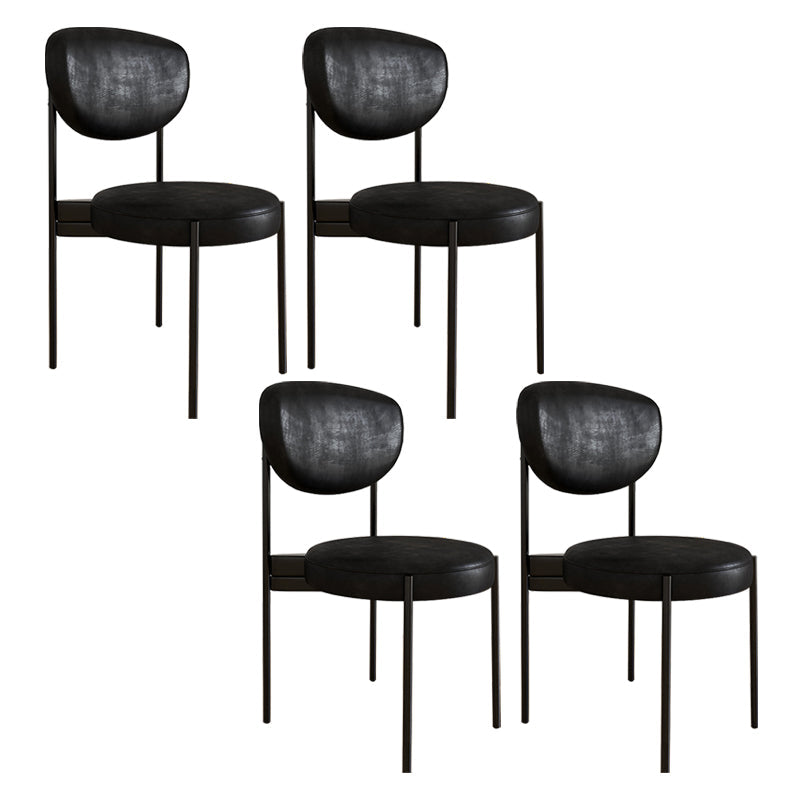 Glam Style Metal Side Chair Matte Finish Open Back Dining Chair for Home Use Black 4 Piece Set Black Clearhalo ' kitchen&dining_furn' 'Dining Chairs' 'Dining Tables & Seating' 'dining_chair' 'furn' 'furn_dining_chair' 'Furniture' 'furniture_dining_chair' 'Kitchen & Dining Furniture' 'kitchen' 3836144