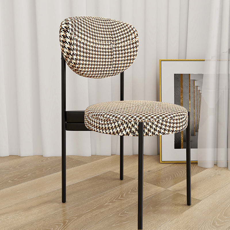 Glam Style Metal Side Chair Matte Finish Open Back Dining Chair for Home Use Black-Yellow 1 Piece Black Clearhalo ' kitchen&dining_furn' 'Dining Chairs' 'Dining Tables & Seating' 'dining_chair' 'furn' 'furn_dining_chair' 'Furniture' 'furniture_dining_chair' 'Kitchen & Dining Furniture' 'kitchen' 3836145