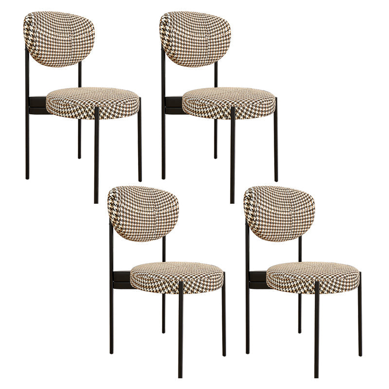 Glam Style Metal Side Chair Matte Finish Open Back Dining Chair for Home Use Black-Yellow 4 Piece Set Black Clearhalo ' kitchen&dining_furn' 'Dining Chairs' 'Dining Tables & Seating' 'dining_chair' 'furn' 'furn_dining_chair' 'Furniture' 'furniture_dining_chair' 'Kitchen & Dining Furniture' 'kitchen' 3836147