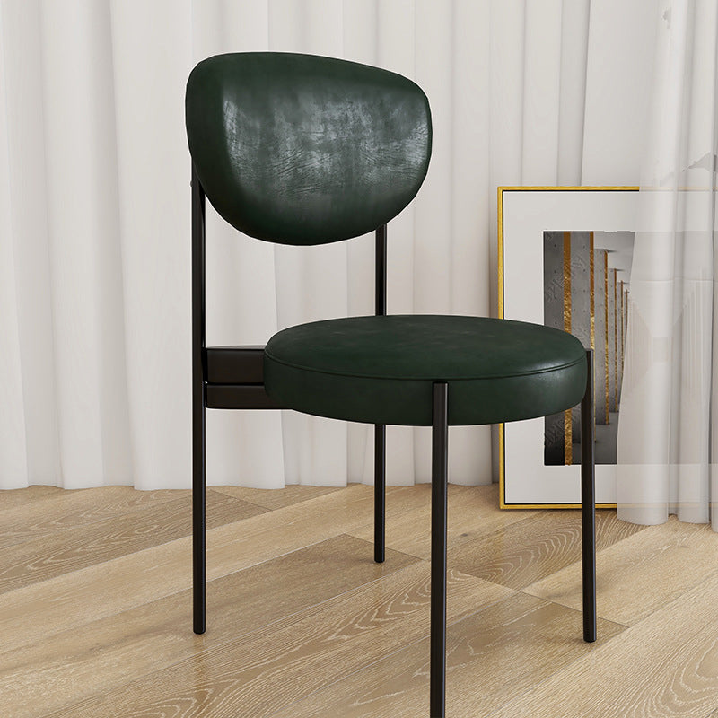 Glam Style Metal Side Chair Matte Finish Open Back Dining Chair for Home Use Green 1 Piece Black Clearhalo ' kitchen&dining_furn' 'Dining Chairs' 'Dining Tables & Seating' 'dining_chair' 'furn' 'furn_dining_chair' 'Furniture' 'furniture_dining_chair' 'Kitchen & Dining Furniture' 'kitchen' 3836148
