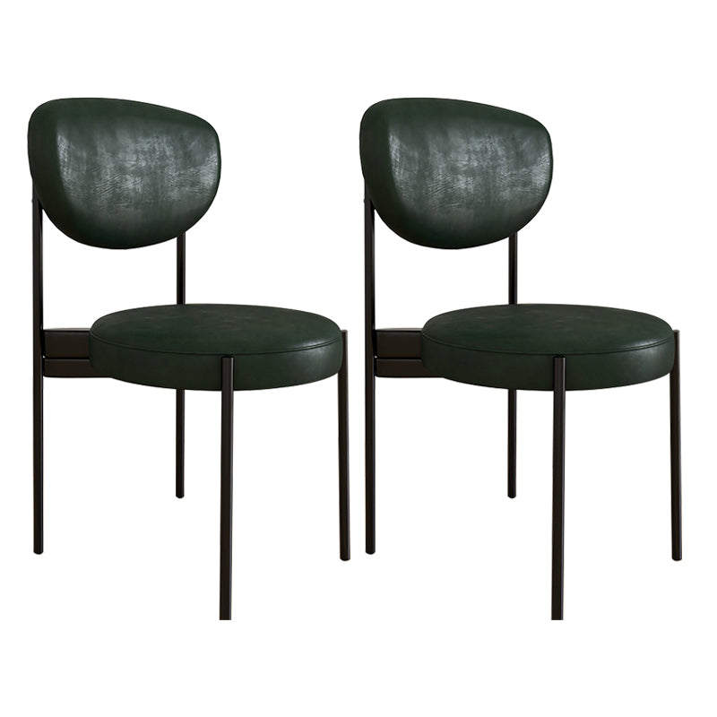 Glam Style Metal Side Chair Matte Finish Open Back Dining Chair for Home Use Green 2 Piece Set Black Clearhalo ' kitchen&dining_furn' 'Dining Chairs' 'Dining Tables & Seating' 'dining_chair' 'furn' 'furn_dining_chair' 'Furniture' 'furniture_dining_chair' 'Kitchen & Dining Furniture' 'kitchen' 3836149