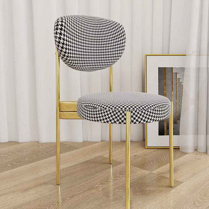 Glam Style Metal Side Chair Matte Finish Open Back Dining Chair for Home Use Black-White 1 Piece Brass Gold Clearhalo ' kitchen&dining_furn' 'Dining Chairs' 'Dining Tables & Seating' 'dining_chair' 'furn' 'furn_dining_chair' 'Furniture' 'furniture_dining_chair' 'Kitchen & Dining Furniture' 'kitchen' 3836151