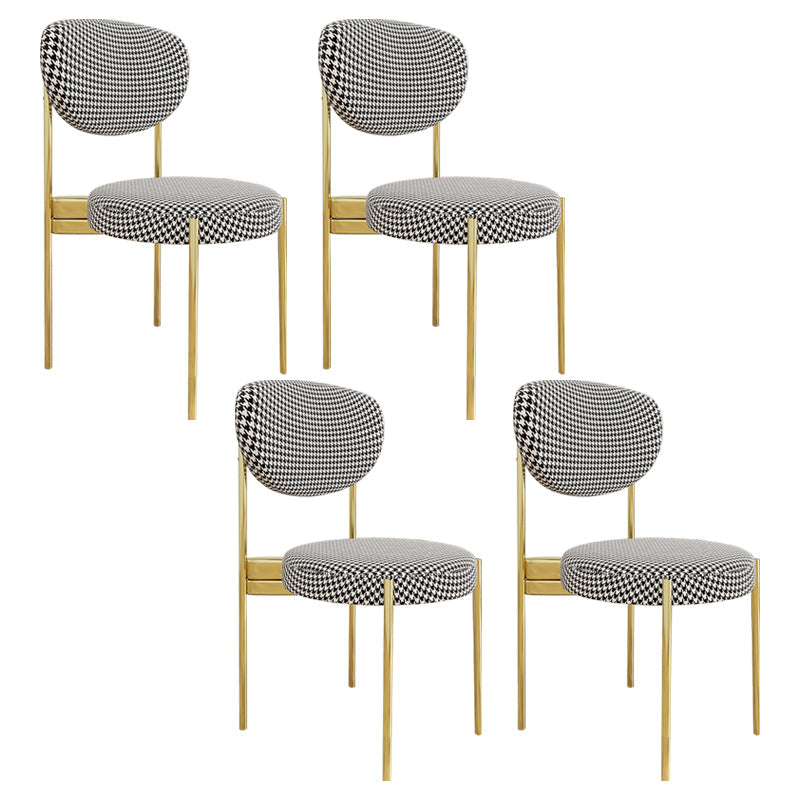 Glam Style Metal Side Chair Matte Finish Open Back Dining Chair for Home Use Black-White 4 Piece Set Brass Gold Clearhalo ' kitchen&dining_furn' 'Dining Chairs' 'Dining Tables & Seating' 'dining_chair' 'furn' 'furn_dining_chair' 'Furniture' 'furniture_dining_chair' 'Kitchen & Dining Furniture' 'kitchen' 3836153