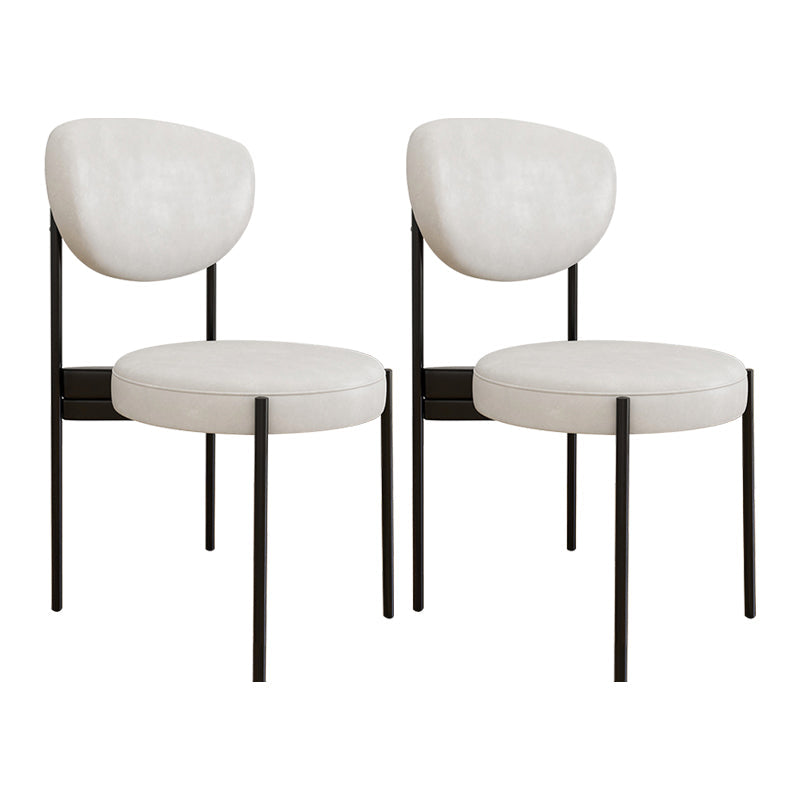 Glam Style Metal Side Chair Matte Finish Open Back Dining Chair for Home Use White 2 Piece Set Black Clearhalo ' kitchen&dining_furn' 'Dining Chairs' 'Dining Tables & Seating' 'dining_chair' 'furn' 'furn_dining_chair' 'Furniture' 'furniture_dining_chair' 'Kitchen & Dining Furniture' 'kitchen' 3836155