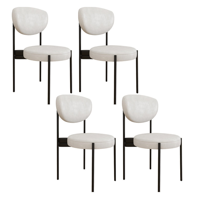 Glam Style Metal Side Chair Matte Finish Open Back Dining Chair for Home Use White 4 Piece Set Black Clearhalo ' kitchen&dining_furn' 'Dining Chairs' 'Dining Tables & Seating' 'dining_chair' 'furn' 'furn_dining_chair' 'Furniture' 'furniture_dining_chair' 'Kitchen & Dining Furniture' 'kitchen' 3836156