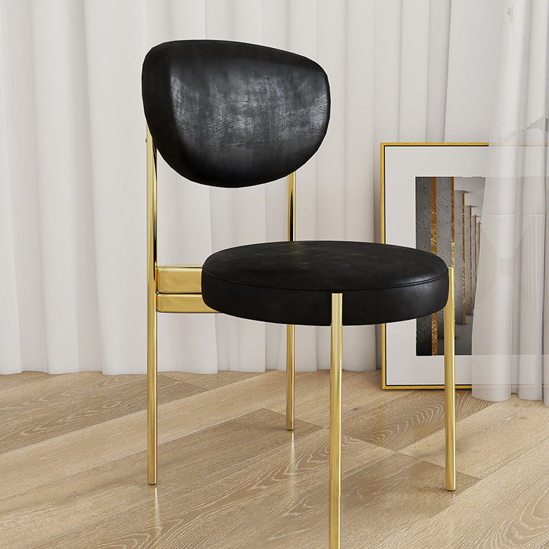 Glam Style Metal Side Chair Matte Finish Open Back Dining Chair for Home Use Black 1 Piece Brass Gold Clearhalo ' kitchen&dining_furn' 'Dining Chairs' 'Dining Tables & Seating' 'dining_chair' 'furn' 'furn_dining_chair' 'Furniture' 'furniture_dining_chair' 'Kitchen & Dining Furniture' 'kitchen' 3836157