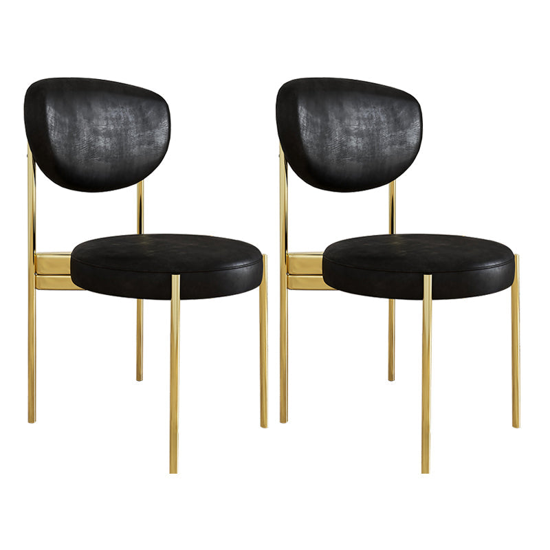 Glam Style Metal Side Chair Matte Finish Open Back Dining Chair for Home Use Black 2 Piece Set Brass Gold Clearhalo ' kitchen&dining_furn' 'Dining Chairs' 'Dining Tables & Seating' 'dining_chair' 'furn' 'furn_dining_chair' 'Furniture' 'furniture_dining_chair' 'Kitchen & Dining Furniture' 'kitchen' 3836158
