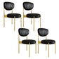 Glam Style Metal Side Chair Matte Finish Open Back Dining Chair for Home Use Black 4 Piece Set Brass Gold Clearhalo ' kitchen&dining_furn' 'Dining Chairs' 'Dining Tables & Seating' 'dining_chair' 'furn' 'furn_dining_chair' 'Furniture' 'furniture_dining_chair' 'Kitchen & Dining Furniture' 'kitchen' 3836159
