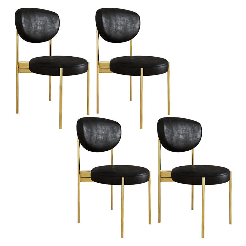 Glam Style Metal Side Chair Matte Finish Open Back Dining Chair for Home Use Black 4 Piece Set Brass Gold Clearhalo ' kitchen&dining_furn' 'Dining Chairs' 'Dining Tables & Seating' 'dining_chair' 'furn' 'furn_dining_chair' 'Furniture' 'furniture_dining_chair' 'Kitchen & Dining Furniture' 'kitchen' 3836159