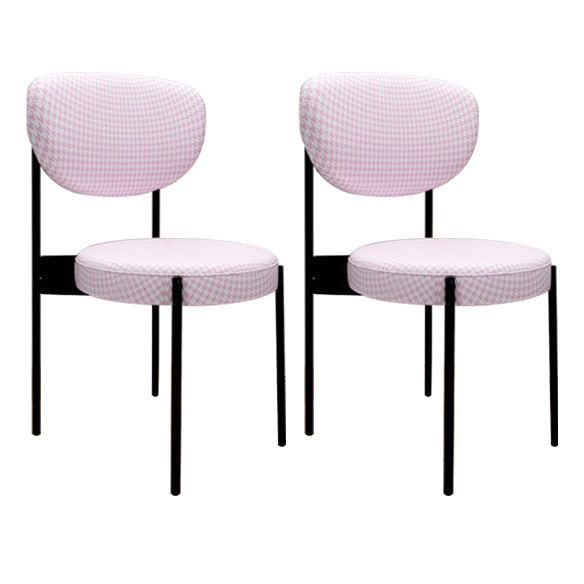 Glam Style Metal Side Chair Matte Finish Open Back Dining Chair for Home Use Pink 2 Piece Set Black Clearhalo ' kitchen&dining_furn' 'Dining Chairs' 'Dining Tables & Seating' 'dining_chair' 'furn' 'furn_dining_chair' 'Furniture' 'furniture_dining_chair' 'Kitchen & Dining Furniture' 'kitchen' 3836161