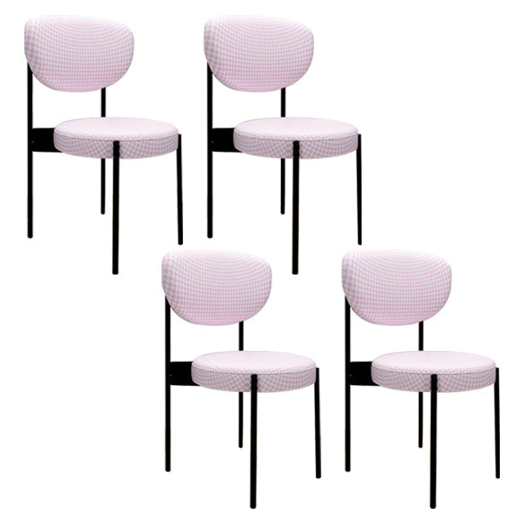 Glam Style Metal Side Chair Matte Finish Open Back Dining Chair for Home Use Pink 4 Piece Set Black Clearhalo ' kitchen&dining_furn' 'Dining Chairs' 'Dining Tables & Seating' 'dining_chair' 'furn' 'furn_dining_chair' 'Furniture' 'furniture_dining_chair' 'Kitchen & Dining Furniture' 'kitchen' 3836162