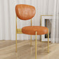 Glam Style Metal Side Chair Matte Finish Open Back Dining Chair for Home Use Orange 1 Piece Brass Gold Clearhalo ' kitchen&dining_furn' 'Dining Chairs' 'Dining Tables & Seating' 'dining_chair' 'furn' 'furn_dining_chair' 'Furniture' 'furniture_dining_chair' 'Kitchen & Dining Furniture' 'kitchen' 3836163