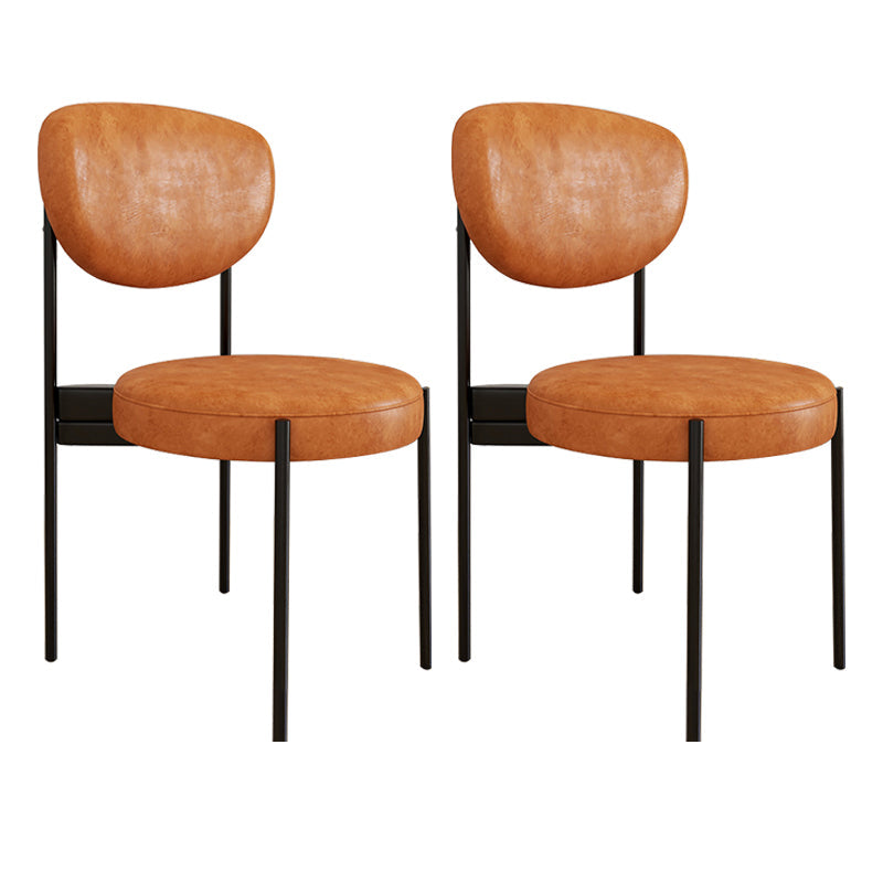 Glam Style Metal Side Chair Matte Finish Open Back Dining Chair for Home Use Orange 2 Piece Set Black Clearhalo ' kitchen&dining_furn' 'Dining Chairs' 'Dining Tables & Seating' 'dining_chair' 'furn' 'furn_dining_chair' 'Furniture' 'furniture_dining_chair' 'Kitchen & Dining Furniture' 'kitchen' 3836170
