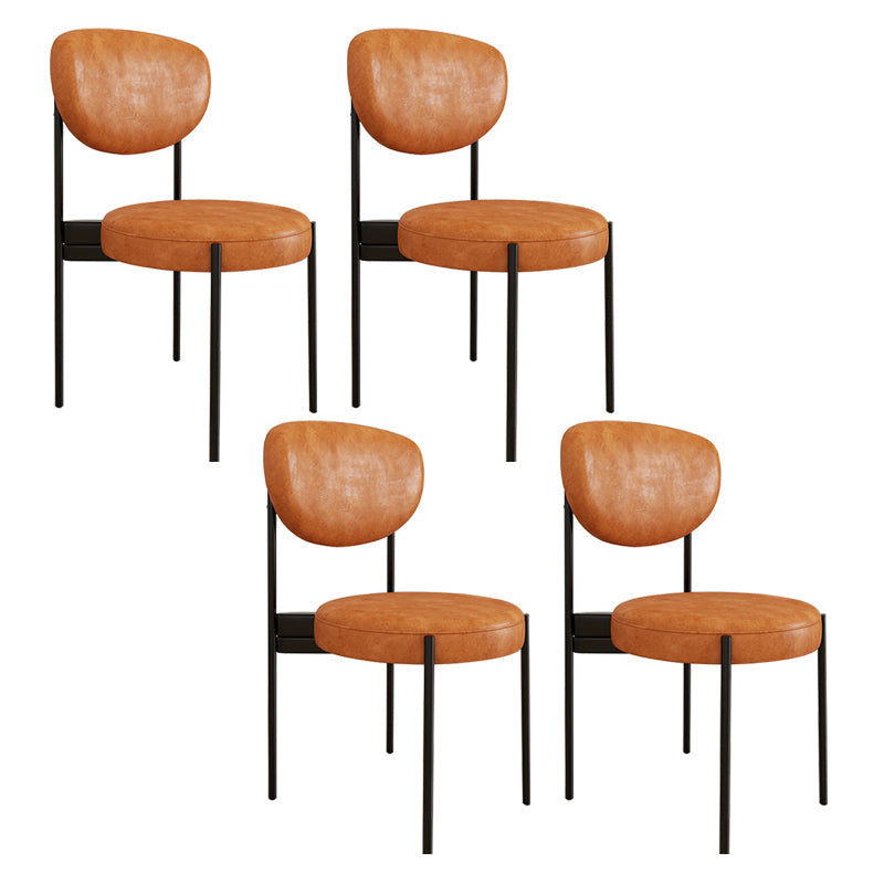 Glam Style Metal Side Chair Matte Finish Open Back Dining Chair for Home Use Orange 4 Piece Set Black Clearhalo ' kitchen&dining_furn' 'Dining Chairs' 'Dining Tables & Seating' 'dining_chair' 'furn' 'furn_dining_chair' 'Furniture' 'furniture_dining_chair' 'Kitchen & Dining Furniture' 'kitchen' 3836171