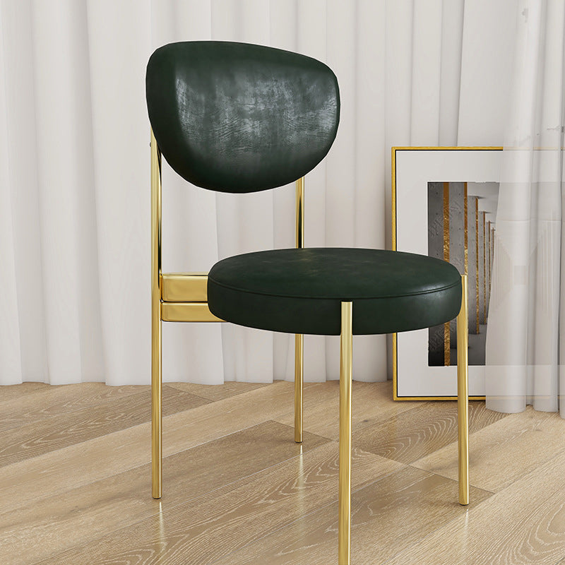 Glam Style Metal Side Chair Matte Finish Open Back Dining Chair for Home Use Green 1 Piece Brass Gold Clearhalo ' kitchen&dining_furn' 'Dining Chairs' 'Dining Tables & Seating' 'dining_chair' 'furn' 'furn_dining_chair' 'Furniture' 'furniture_dining_chair' 'Kitchen & Dining Furniture' 'kitchen' 3836172