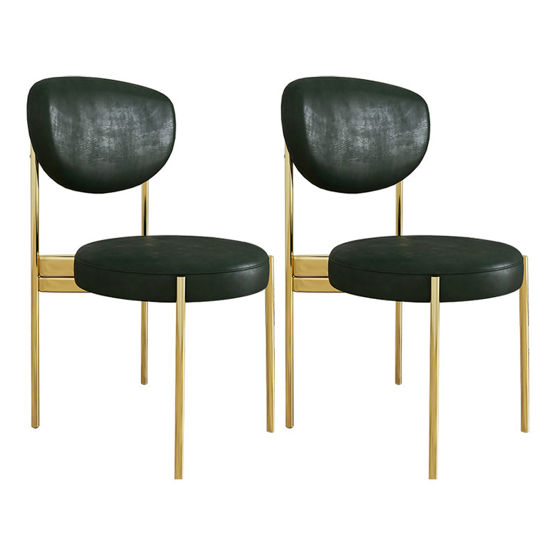 Glam Style Metal Side Chair Matte Finish Open Back Dining Chair for Home Use Green 2 Piece Set Brass Gold Clearhalo ' kitchen&dining_furn' 'Dining Chairs' 'Dining Tables & Seating' 'dining_chair' 'furn' 'furn_dining_chair' 'Furniture' 'furniture_dining_chair' 'Kitchen & Dining Furniture' 'kitchen' 3836173