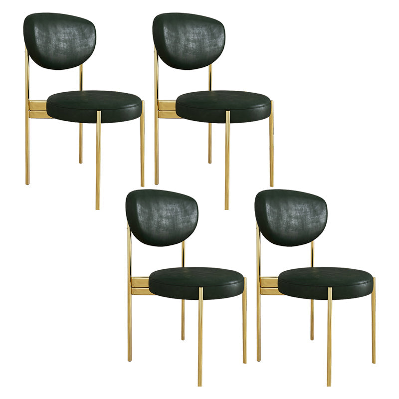 Glam Style Metal Side Chair Matte Finish Open Back Dining Chair for Home Use Green 4 Piece Set Brass Gold Clearhalo ' kitchen&dining_furn' 'Dining Chairs' 'Dining Tables & Seating' 'dining_chair' 'furn' 'furn_dining_chair' 'Furniture' 'furniture_dining_chair' 'Kitchen & Dining Furniture' 'kitchen' 3836174