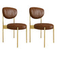 Glam Style Metal Side Chair Matte Finish Open Back Dining Chair for Home Use Brown 2 Piece Set Brass Gold Clearhalo ' kitchen&dining_furn' 'Dining Chairs' 'Dining Tables & Seating' 'dining_chair' 'furn' 'furn_dining_chair' 'Furniture' 'furniture_dining_chair' 'Kitchen & Dining Furniture' 'kitchen' 3836176
