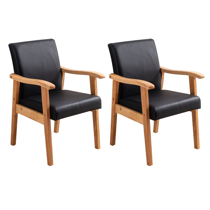 Contemporary Style Kitchen Square Dining Chair Parsons Dining Arm Chair Black 2 Piece Set Natural Wood Clearhalo ' kitchen&dining_furn' 'Dining Chairs' 'Dining Tables & Seating' 'dining_chair' 'furn' 'furn_dining_chair' 'Furniture' 'furniture_dining_chair' 'Kitchen & Dining Furniture' 'kitchen' 3836181