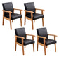 Contemporary Style Kitchen Square Dining Chair Parsons Dining Arm Chair Black 4 Piece Set Natural Wood Clearhalo ' kitchen&dining_furn' 'Dining Chairs' 'Dining Tables & Seating' 'dining_chair' 'furn' 'furn_dining_chair' 'Furniture' 'furniture_dining_chair' 'Kitchen & Dining Furniture' 'kitchen' 3836182