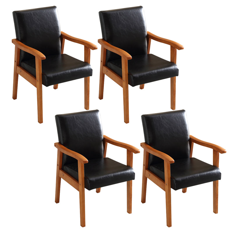 Contemporary Style Kitchen Square Dining Chair Parsons Dining Arm Chair Black 4 Piece Set Orange Clearhalo ' kitchen&dining_furn' 'Dining Chairs' 'Dining Tables & Seating' 'dining_chair' 'furn' 'furn_dining_chair' 'Furniture' 'furniture_dining_chair' 'Kitchen & Dining Furniture' 'kitchen' 3836194
