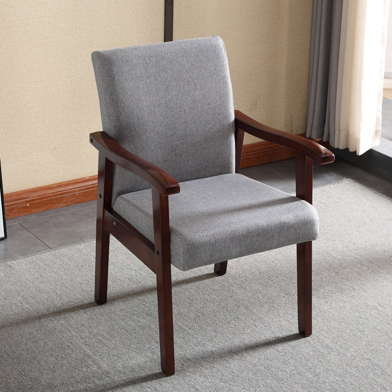 Contemporary Style Kitchen Square Dining Chair Parsons Dining Arm Chair Grey 1 Piece Walnut Clearhalo ' kitchen&dining_furn' 'Dining Chairs' 'Dining Tables & Seating' 'dining_chair' 'furn' 'furn_dining_chair' 'Furniture' 'furniture_dining_chair' 'Kitchen & Dining Furniture' 'kitchen' 3836197