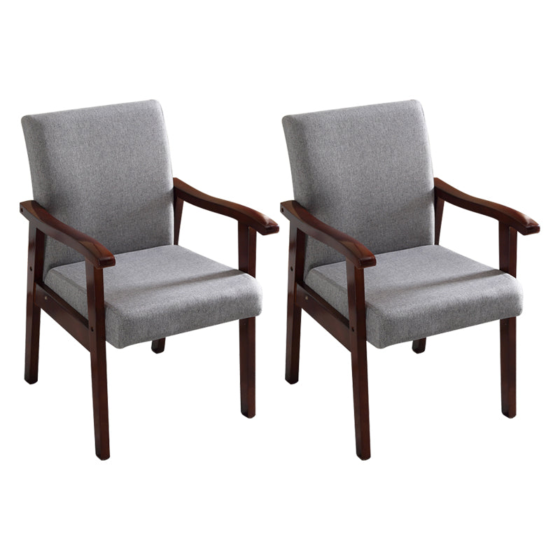 Contemporary Style Kitchen Square Dining Chair Parsons Dining Arm Chair Grey 2 Piece Set Walnut Clearhalo ' kitchen&dining_furn' 'Dining Chairs' 'Dining Tables & Seating' 'dining_chair' 'furn' 'furn_dining_chair' 'Furniture' 'furniture_dining_chair' 'Kitchen & Dining Furniture' 'kitchen' 3836198