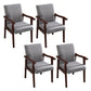 Contemporary Style Kitchen Square Dining Chair Parsons Dining Arm Chair Grey 4 Piece Set Walnut Clearhalo ' kitchen&dining_furn' 'Dining Chairs' 'Dining Tables & Seating' 'dining_chair' 'furn' 'furn_dining_chair' 'Furniture' 'furniture_dining_chair' 'Kitchen & Dining Furniture' 'kitchen' 3836200