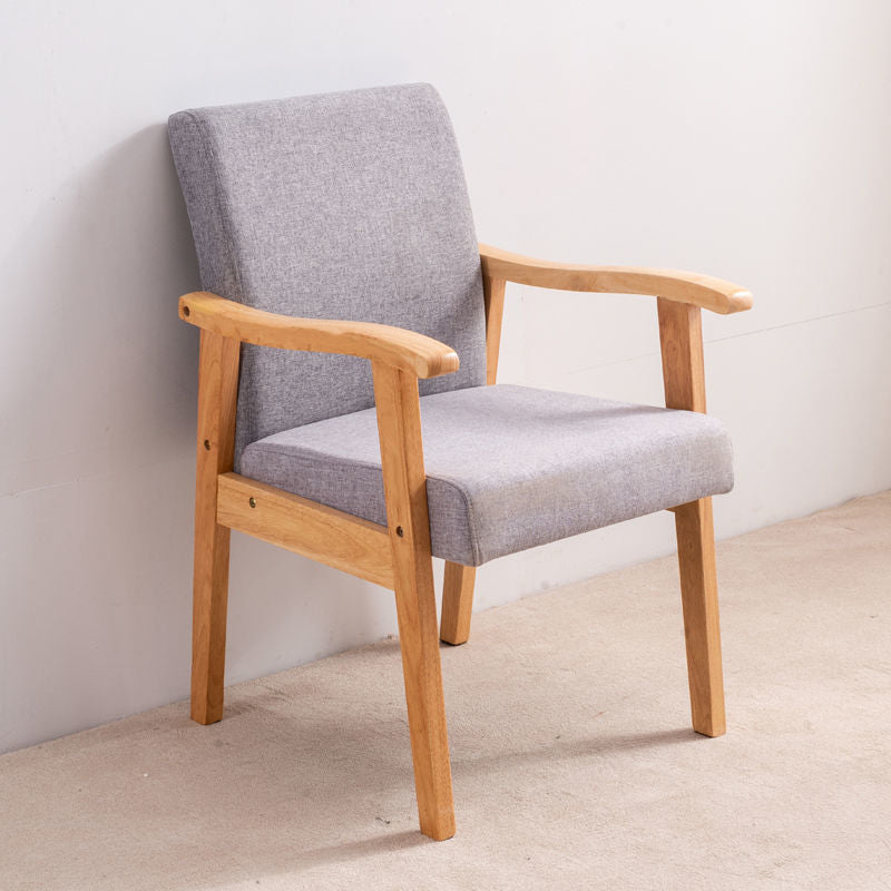 Contemporary Style Kitchen Square Dining Chair Parsons Dining Arm Chair Grey 1 Piece Natural Wood Clearhalo ' kitchen&dining_furn' 'Dining Chairs' 'Dining Tables & Seating' 'dining_chair' 'furn' 'furn_dining_chair' 'Furniture' 'furniture_dining_chair' 'Kitchen & Dining Furniture' 'kitchen' 3836201