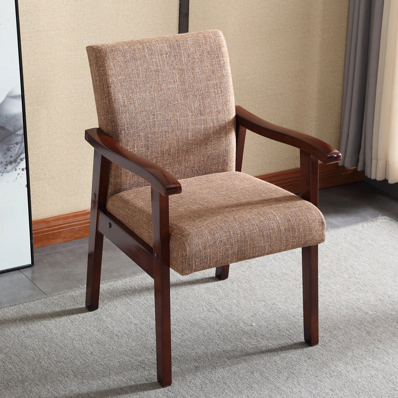 Contemporary Style Kitchen Square Dining Chair Parsons Dining Arm Chair Coffee 1 Piece Walnut Clearhalo ' kitchen&dining_furn' 'Dining Chairs' 'Dining Tables & Seating' 'dining_chair' 'furn' 'furn_dining_chair' 'Furniture' 'furniture_dining_chair' 'Kitchen & Dining Furniture' 'kitchen' 3836204