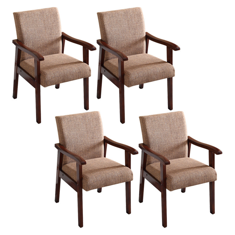 Contemporary Style Kitchen Square Dining Chair Parsons Dining Arm Chair Coffee 4 Piece Set Walnut Clearhalo ' kitchen&dining_furn' 'Dining Chairs' 'Dining Tables & Seating' 'dining_chair' 'furn' 'furn_dining_chair' 'Furniture' 'furniture_dining_chair' 'Kitchen & Dining Furniture' 'kitchen' 3836206