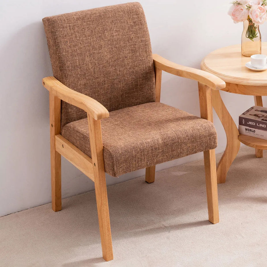 Contemporary Style Kitchen Square Dining Chair Parsons Dining Arm Chair Coffee 1 Piece Natural Wood Clearhalo ' kitchen&dining_furn' 'Dining Chairs' 'Dining Tables & Seating' 'dining_chair' 'furn' 'furn_dining_chair' 'Furniture' 'furniture_dining_chair' 'Kitchen & Dining Furniture' 'kitchen' 3836207