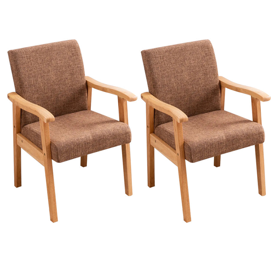 Contemporary Style Kitchen Square Dining Chair Parsons Dining Arm Chair Coffee 2 Piece Set Natural Wood Clearhalo ' kitchen&dining_furn' 'Dining Chairs' 'Dining Tables & Seating' 'dining_chair' 'furn' 'furn_dining_chair' 'Furniture' 'furniture_dining_chair' 'Kitchen & Dining Furniture' 'kitchen' 3836208