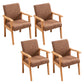 Contemporary Style Kitchen Square Dining Chair Parsons Dining Arm Chair Coffee 4 Piece Set Natural Wood Clearhalo ' kitchen&dining_furn' 'Dining Chairs' 'Dining Tables & Seating' 'dining_chair' 'furn' 'furn_dining_chair' 'Furniture' 'furniture_dining_chair' 'Kitchen & Dining Furniture' 'kitchen' 3836209