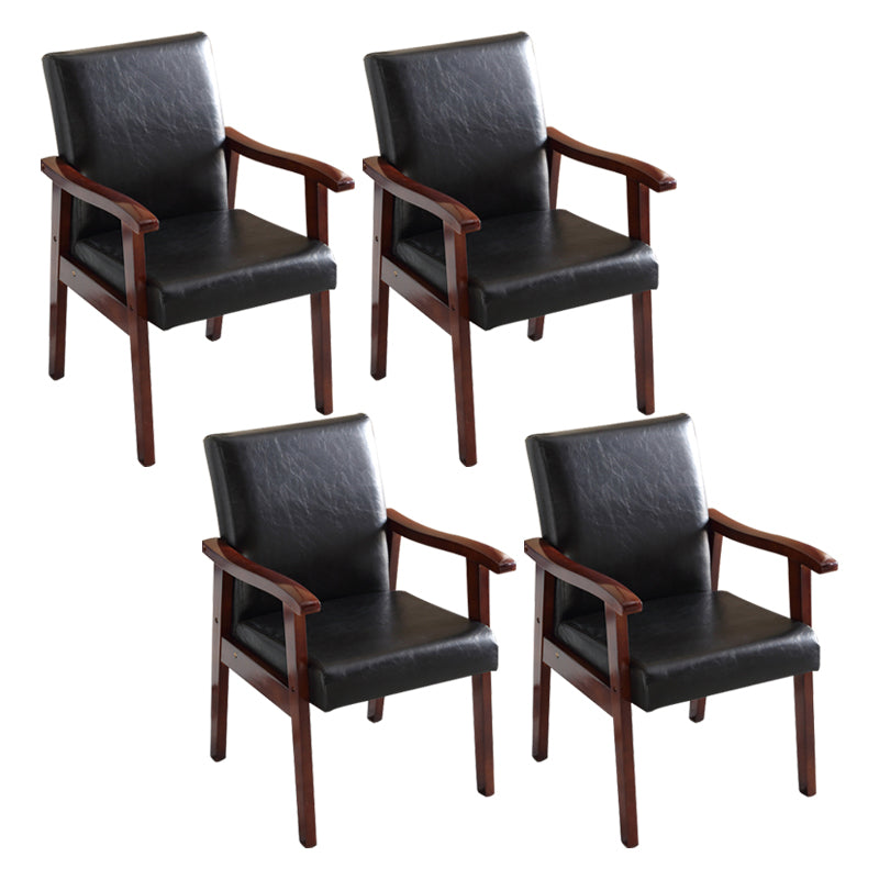 Contemporary Style Kitchen Square Dining Chair Parsons Dining Arm Chair Black 4 Piece Set Walnut Clearhalo ' kitchen&dining_furn' 'Dining Chairs' 'Dining Tables & Seating' 'dining_chair' 'furn' 'furn_dining_chair' 'Furniture' 'furniture_dining_chair' 'Kitchen & Dining Furniture' 'kitchen' 3836211