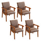 Contemporary Style Kitchen Square Dining Chair Parsons Dining Arm Chair Coffee 4 Piece Set Orange Clearhalo ' kitchen&dining_furn' 'Dining Chairs' 'Dining Tables & Seating' 'dining_chair' 'furn' 'furn_dining_chair' 'Furniture' 'furniture_dining_chair' 'Kitchen & Dining Furniture' 'kitchen' 3836213