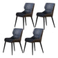 Scandinavian Style Faux Leather Dining Chair Solid Back Chair with 4 Black Finish Legs Blue 4 Piece Set Clearhalo ' kitchen&dining_furn' 'Dining Chairs' 'Dining Tables & Seating' 'dining_chair' 'furn' 'furn_dining_chair' 'Furniture' 'furniture_dining_chair' 'Kitchen & Dining Furniture' 'kitchen' 3836217